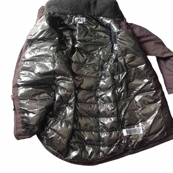 $350 Columbia Icelandite Turbodown Parka Coat SZ M Insulated Hooded Long Mauve - Picture 7 of 12